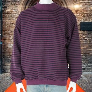 Vintage Koman 3D Ribbed Striped Sweater L